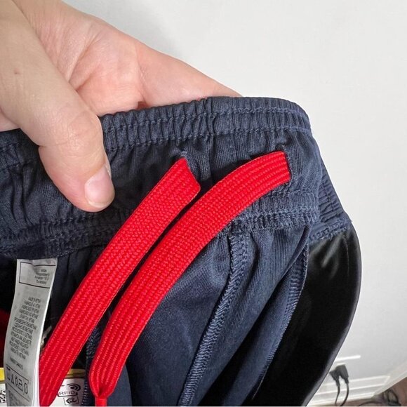 Adidas Mens Size Small Aeroready Athletic Shorts Navy Blue Red 3 Stripes NEW - Picture 4 of 14